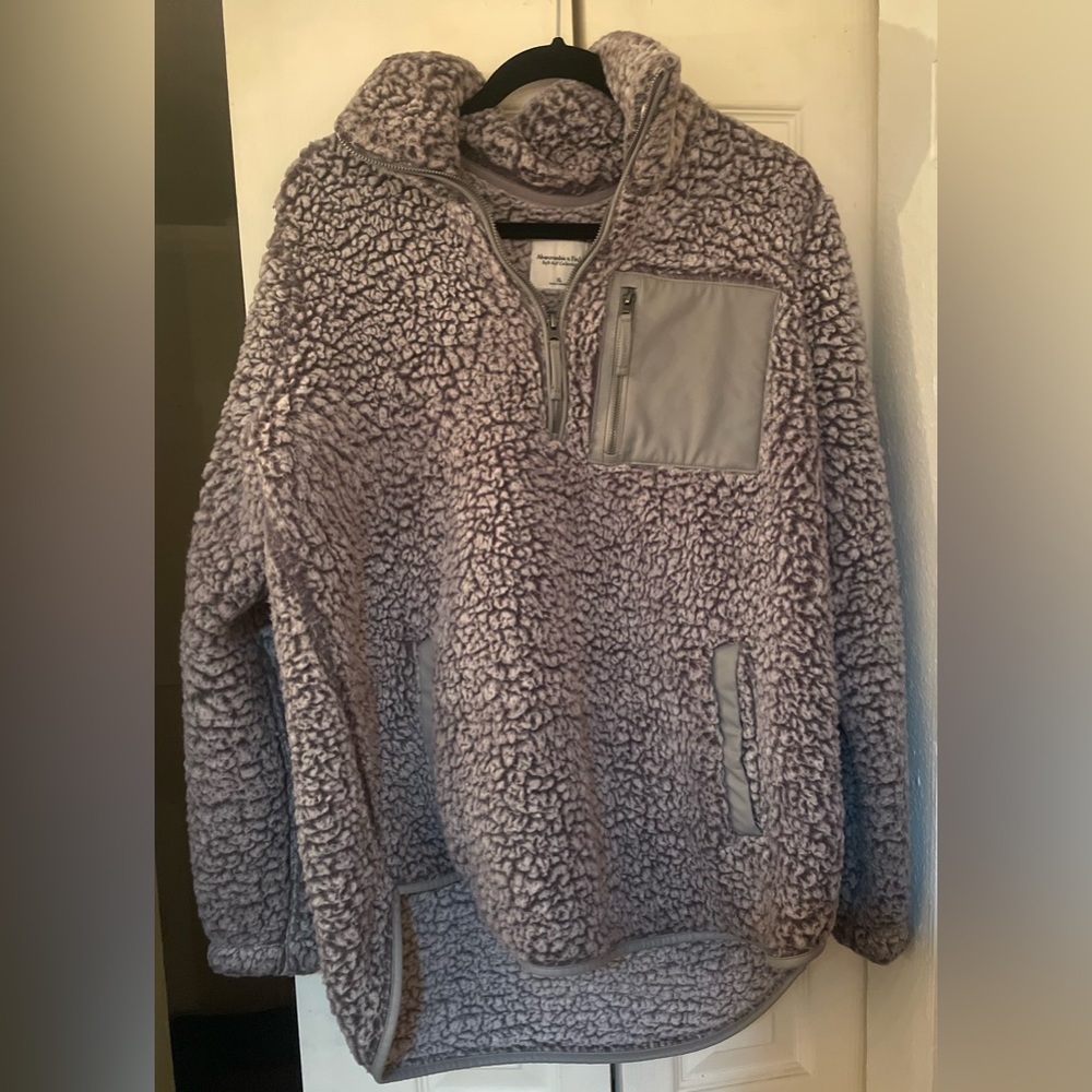 Abercrombie and Fitch grey Sherpa jacket